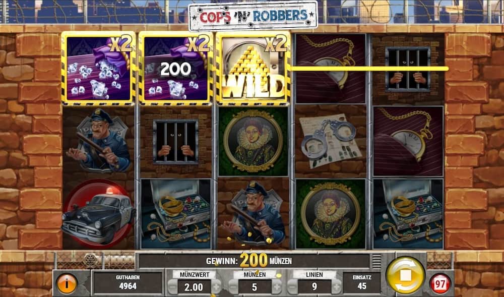 Das Wild verdoppelt Ihre Gewinne bei Cops’n’Robbers