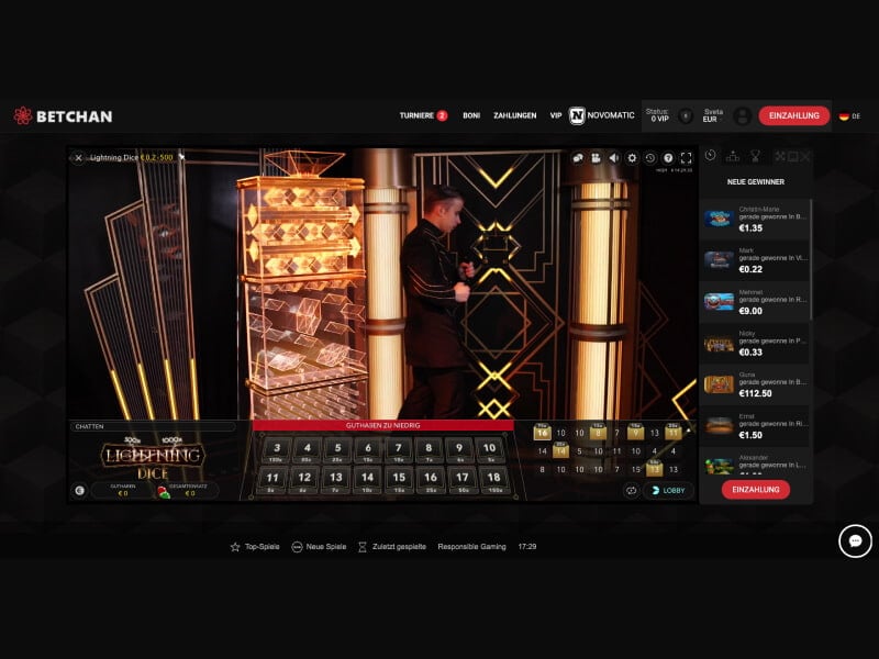 Screenshot Betchan casino spielautomat Lightning Dice