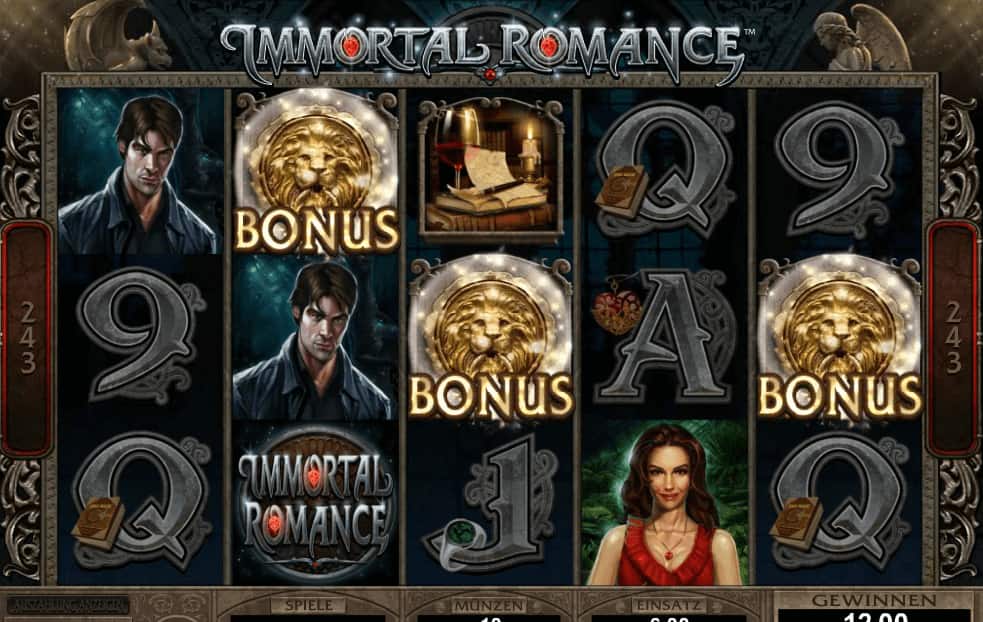Das Löwen Siegel beschert Ihnen bei Immortal Romance einen Bonus Gewinn
